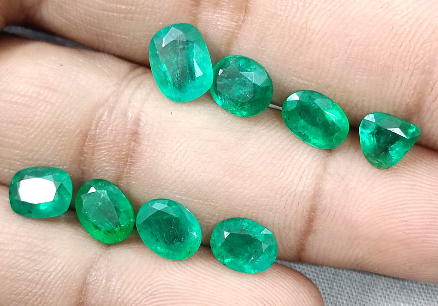 Zambian Emerald Parcel 10.30ct Natural Mixed Cut Loose Gemstones