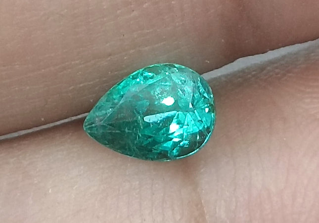 GSI Certified 1.04ct Medium Bluish Green Natural Zambian Emerald Minor Oiled Loose Gemstone