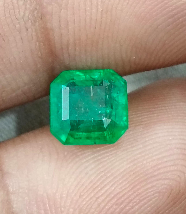 Panjshir Emerald 2.08ct Certified Natural Medium Green Octagon Cut Loose Gemstone