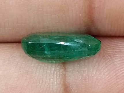 Natural Emerald 3.98ct GSI Certified Deep Green Cushion Cut Loose Gemstone