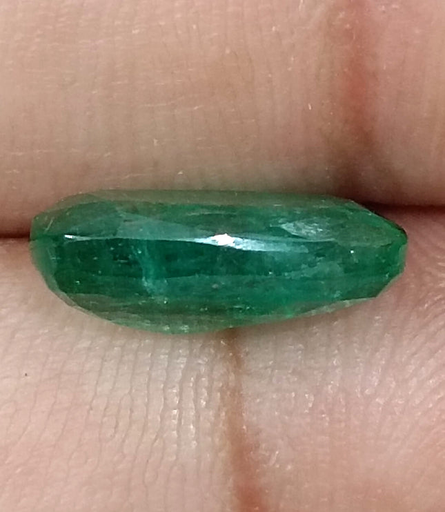 Natural Zambian Emerald 3.99ct Deep Green Cushion Cut Loose Gemstone