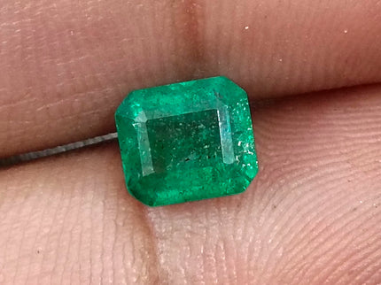 Zambian Emerald 1.57ct Medium Deep Spring Green Certified Octagon Cut Gemstone