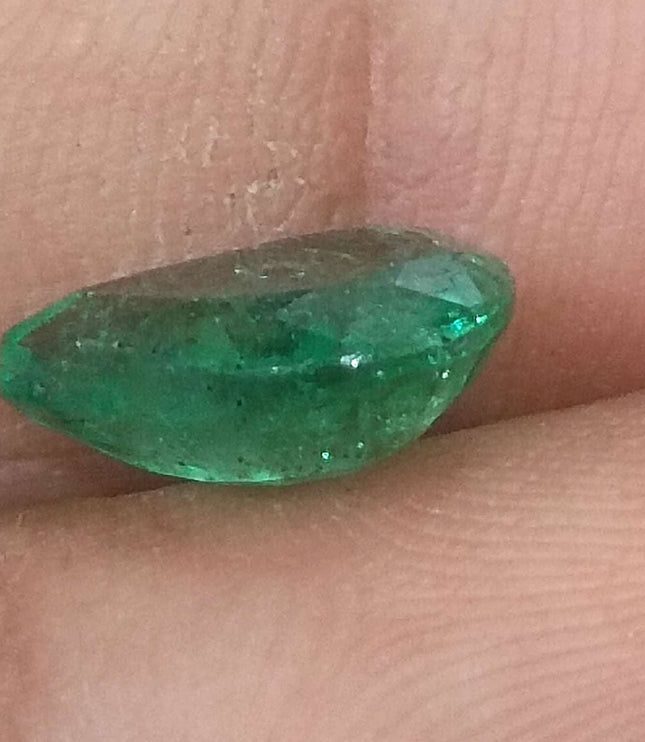 Certified 2.65ct Natural Zambian Emerald, Deep Pure Green Stone.