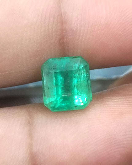 GSI Certified Medium Sea Green Zambian Emerald Minor Oiled Loose Gemstone