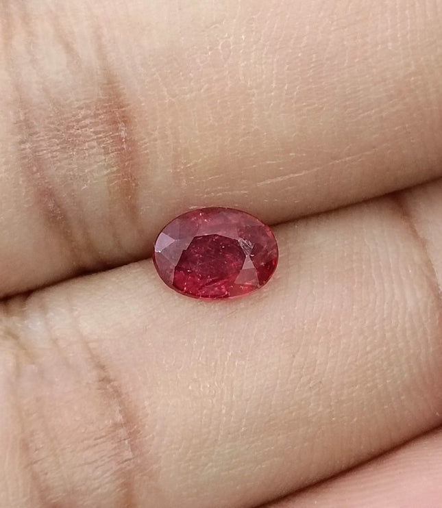 1.11ct Unheated Natural Ruby SGL Certified Mozambique Rasberry Red Oval Loose Gemstone
