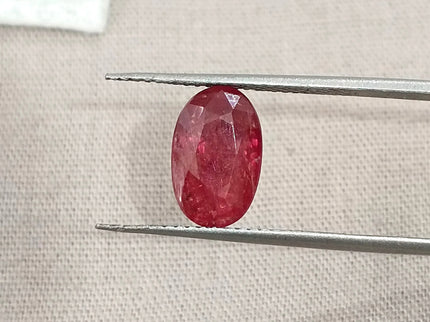 2.60ct Untreated Mozambique Ruby SGL Certified Rasberry Red Oval Cut Gemstone