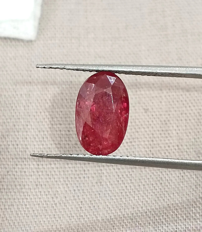 2.60ct Untreated Mozambique Ruby SGL Certified Rasberry Red Oval Cut Gemstone