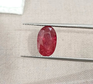 2.60ct Untreated Mozambique Ruby SGL Certified Rasberry Red Oval Cut Gemstone