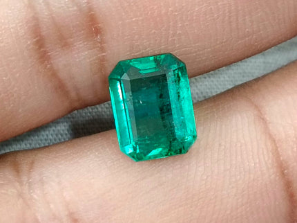 Zambian Emerald 3.52ct Certified Natural Bright Metal Green Octagon Cut Gemstone