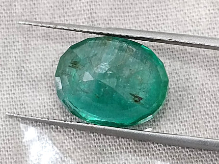 Natural Zambian Emerald 6.54ct Medium Deep Forest Green Oval Cut Big Size Gemstone