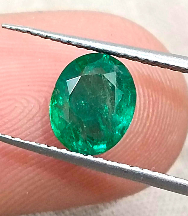 1.60ct Top Deep Water Green Emerald Natural Earth Mined Gemstone