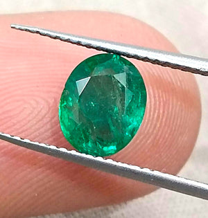 1.60ct Top Deep Water Green Emerald Natural Earth Mined Gemstone