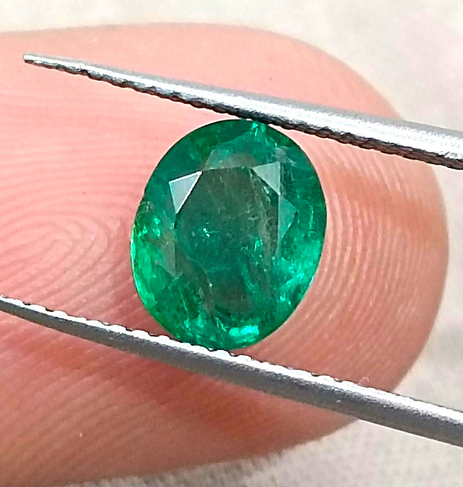 1.60ct Top Deep Water Green Emerald Natural Earth Mined Gemstone