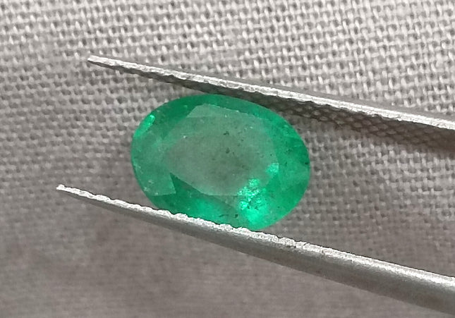 1.51ct Vivid Deep Golden Green Natural Zambian Emerald