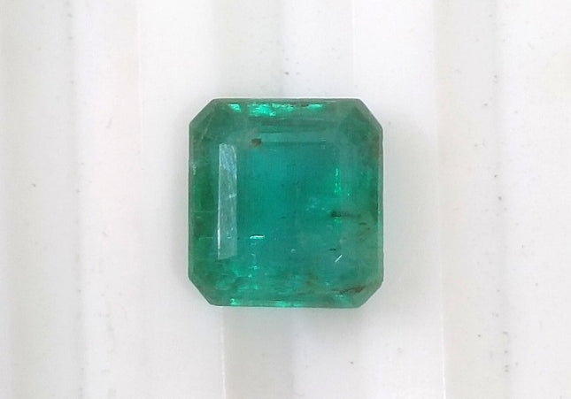 GSI USA Certified Medium Deep Green Zambian Emerald Minor Oiled Loose Gemstone