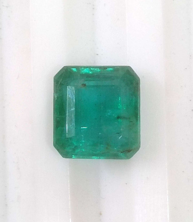 Zambian Emerald 2.67ct Certified Natural Medium Deep Green Octagon Cut Minor Oiled Loose Gemstone