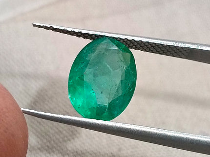 1.74ct Natural Emerald Deep Green Zambia Oval Cut SGL Certified Minor Oil Gemstone