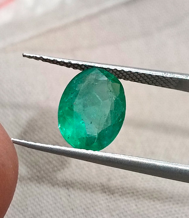 1.74ct Natural Emerald Deep Green Zambia Oval Cut SGL Certified Minor Oil Gemstone