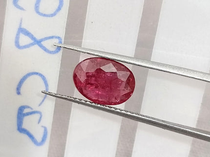 1.68ct Untreated Natural Mozambique Ruby Cherry Red SGL Certified Oval Loose Gemstone