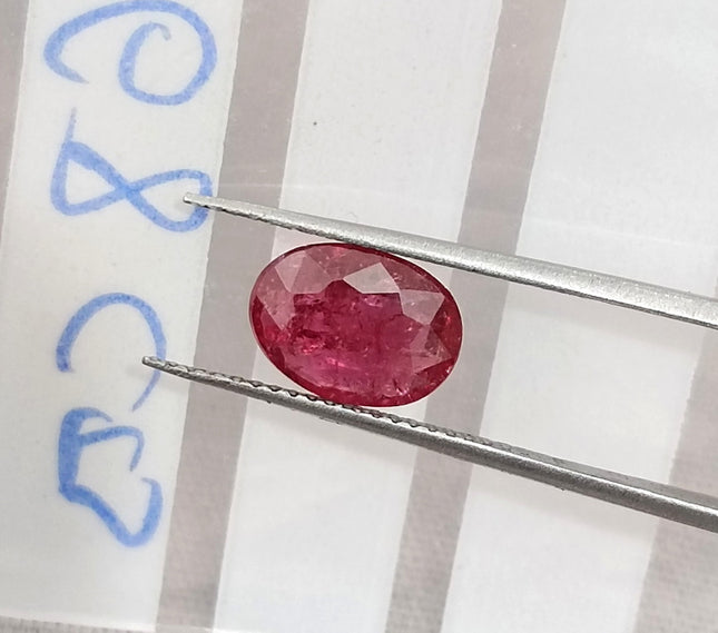 1.68ct Untreated Natural Mozambique Ruby Cherry Red SGL Certified Oval Loose Gemstone