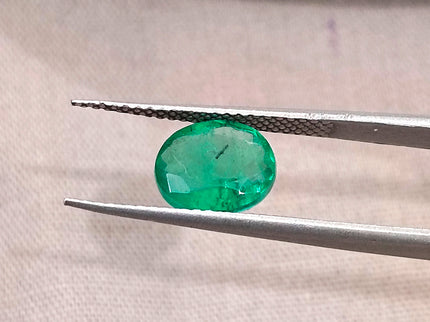 1.64ct Emerald Natural Zambia Vivid Medium Deep Green Oval Gemstone