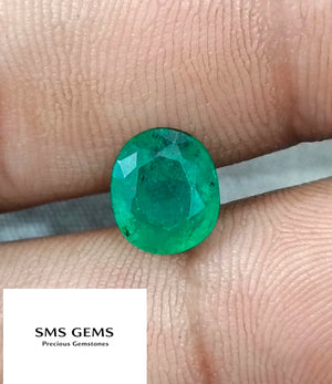 Zambian Emerald 2.38ct Certified Deep Green Natural Loose Gemstone
