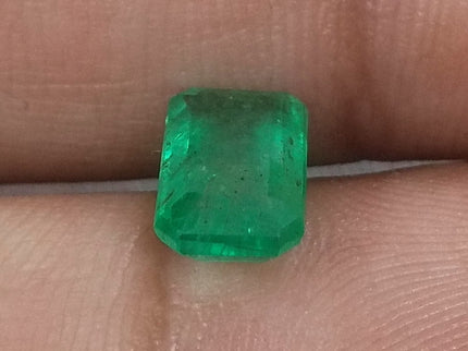 1.84ct Natural Panjshir Emerald Medium Parrot Green Octagon Gemstone