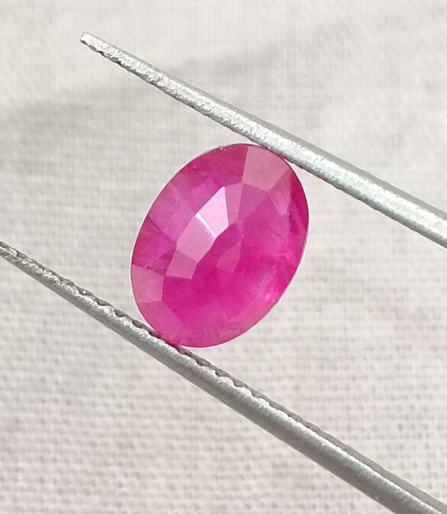 GSI Certified 1.54ct Mozambique Ruby, Natural Untreated Gemstone
