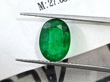 Emerald Natural 1.41ct Certified Deep Vivid Green Oval Cut Loose Gemstone