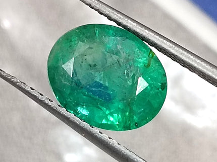 Zambian Emerald 2.28ct Certified Intense Green Oval Cut Loose Gemstone