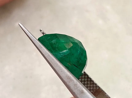 4.78ct Exceptional Top Vivid Green Zambian Emerald, Certified Natural Octagon Cut Loose Gemstone