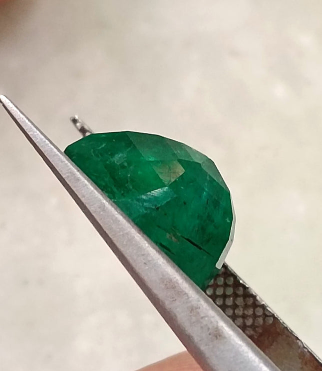 4.78ct Exceptional Top Vivid Green Zambian Emerald, Certified Natural Octagon Cut Loose Gemstone