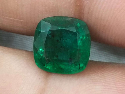 3.38ct Certified Zambian Emerald, Deep Vivid Green Gemstone.