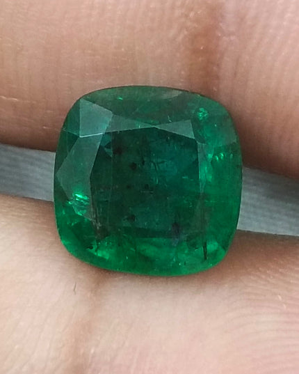 GSI Certified 3.38ct Deep Vivid Green Natural Emerald Minor Oiled Loose Gemstone