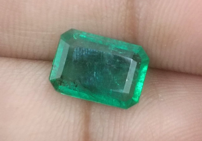 2.73ct GSI USA Certified Medium Deep Green Spring Green Zambian Emerald Minor Oiled Loose Gemstone