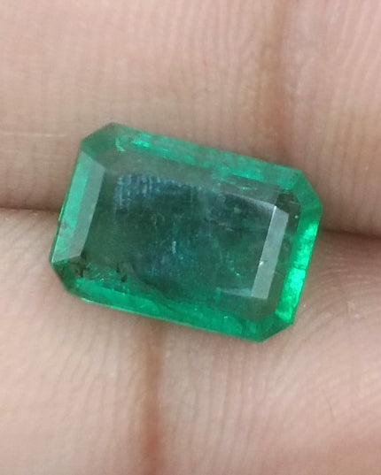 2.73ct GSI USA Certified Medium Deep Green Spring Green Zambian Emerald Minor Oiled Loose Gemstone