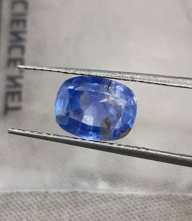 Unheated Cornflower Blue Sapphire 1.87ct Natural GSI Certified Cushion Cut Loose Gemstone