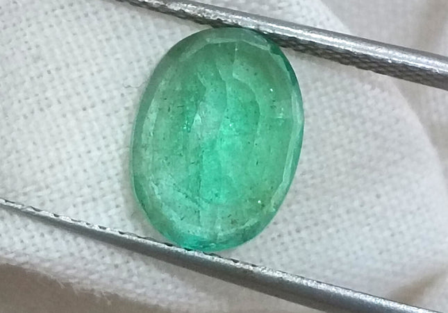 1.97ct Medium Light Green Natural Zambian Emerald Minor Oiled Loose Gemstone