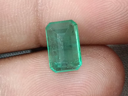 Zambian Emerald 2.54ct Certified Medium Green Emerald Cut Loose Gemstone