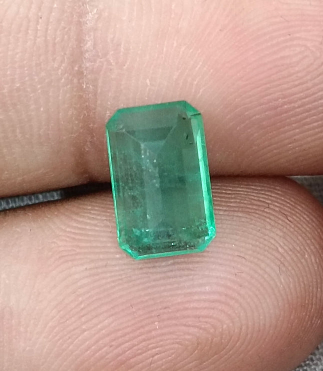 Zambian Emerald 2.54ct Certified Medium Green Emerald Cut Loose Gemstone