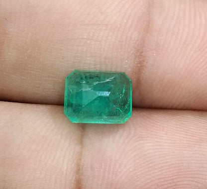 3.08ct Emerald Cut Zambian Emerald, 100% Natural Earth Mined Gemstone