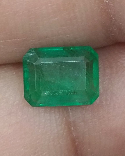 1.78ct GSI Certified Deep Glass Green Zambian Emerald Minor Oiled Loose Gemstone
