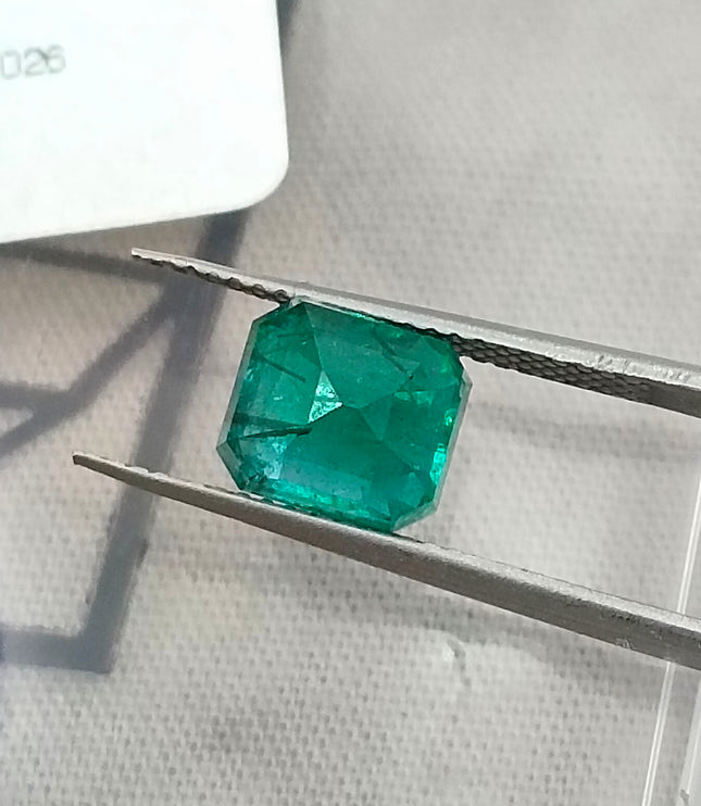 2.41ct Natural Emerald Vivid Green GSI Certified Octagon Cut Gemstone