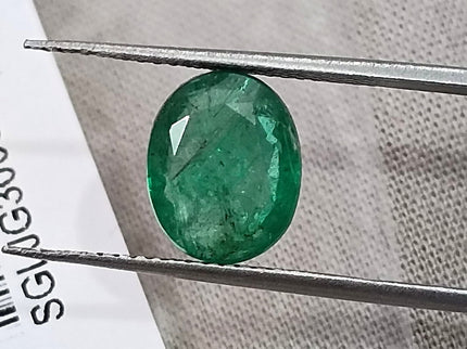 Emerald Natural Zambia 2.34ct SGL Certified Spring Green Color Oval Cut Loose Gemstone