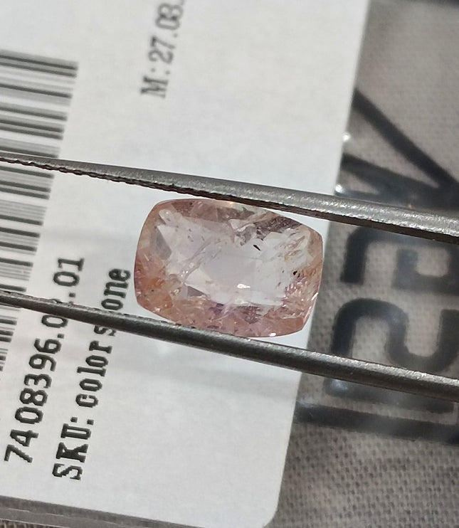 Untreated Padparadscha Sapphire 3.57ct Natural Certified Cushion Cut Orangy Pink Gemstone