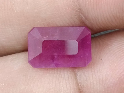 Natural Ruby 5.88ct Purplish Red Octagon Cut Loose Gemstone