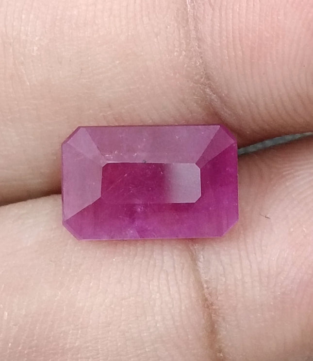 Natural Ruby 5.88ct Purplish Red Octagon Cut Loose Gemstone
