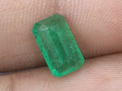 1.84ct Natural Panjshir Emerald Medium Parrot Green Octagon Gemstone