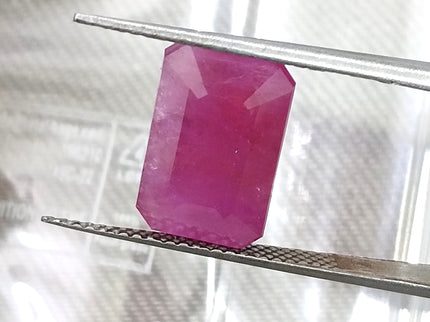 Natural Ruby 5.88ct Purplish Red Octagon Cut Loose Gemstone