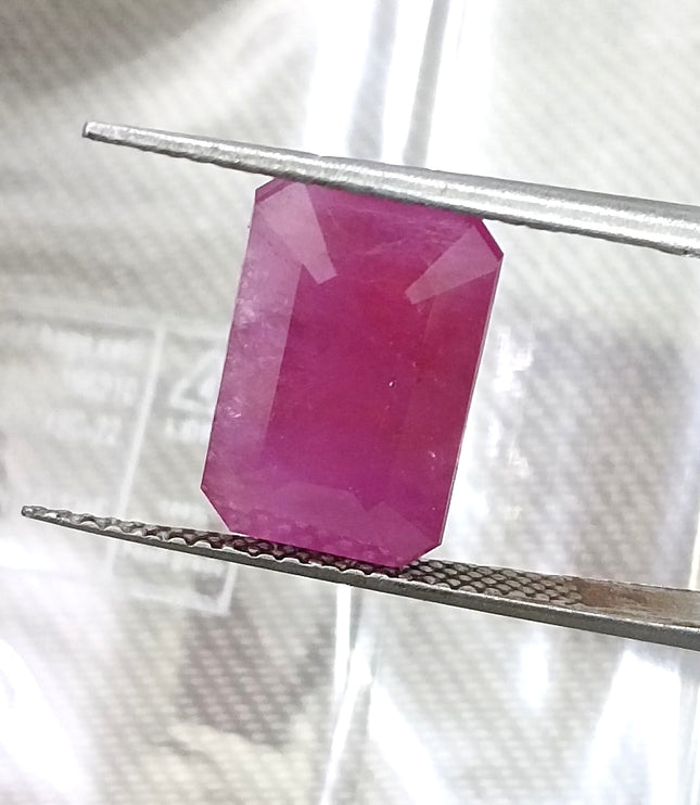 Natural Ruby 5.88ct Purplish Red Octagon Cut Loose Gemstone